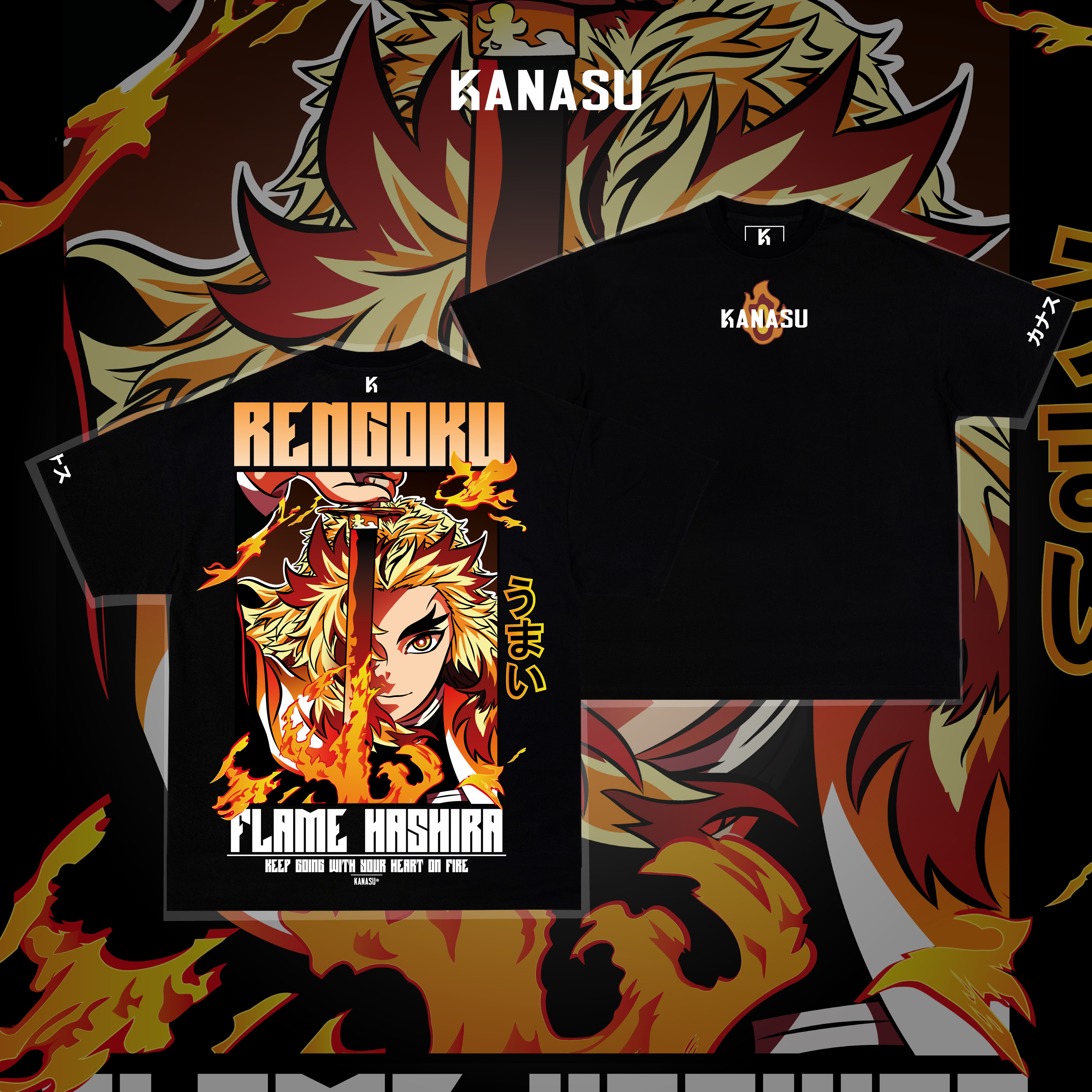 Camiseta RENGOKU // FLAME HASHIRA | KIMETSU NO YAIBA