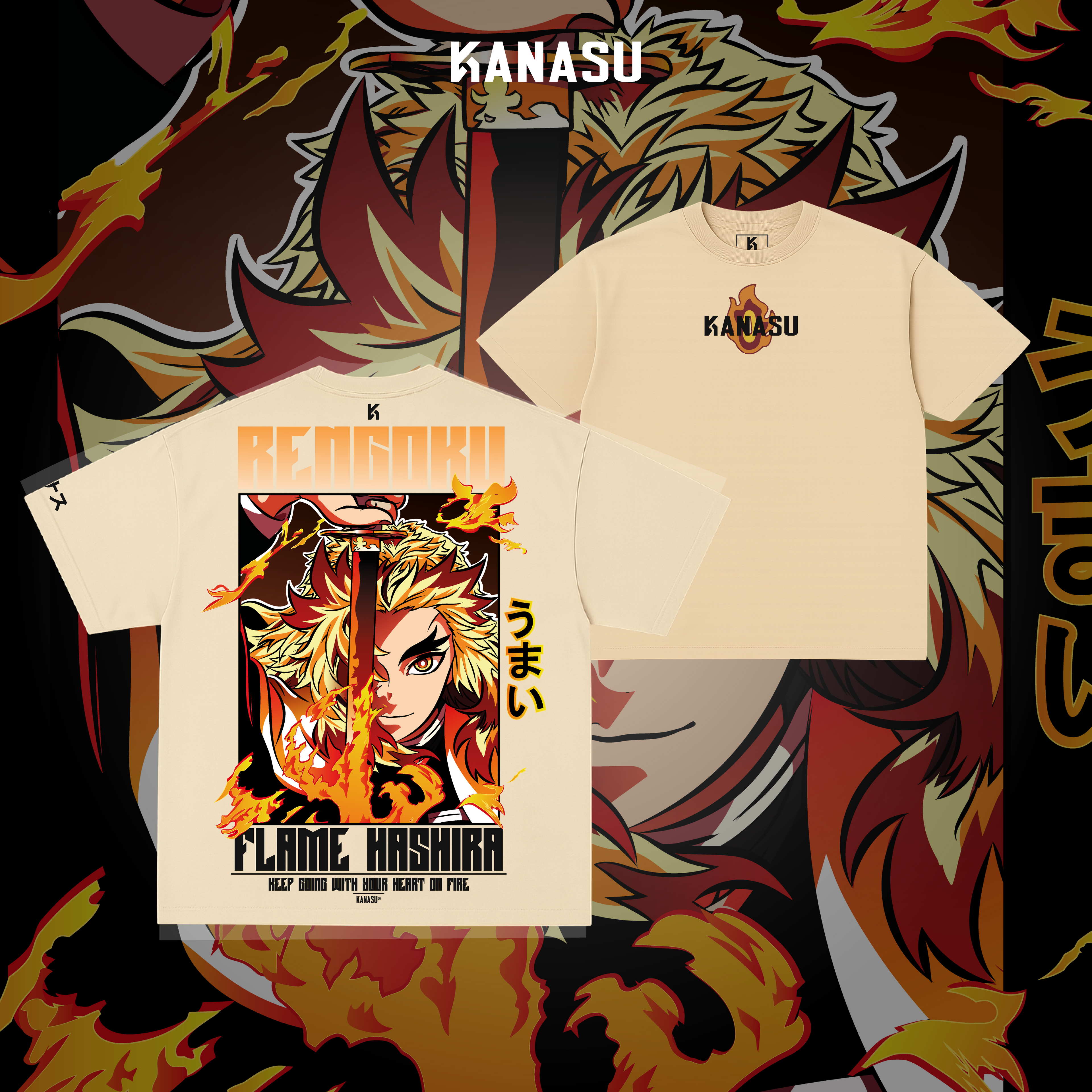 Camiseta RENGOKU // FLAME HASHIRA | KIMETSU NO YAIBA